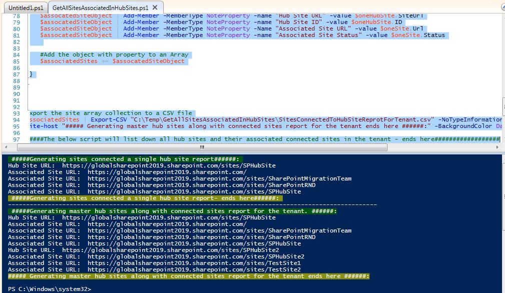 Hub Sites Report In SharePoint Online Using PnP
